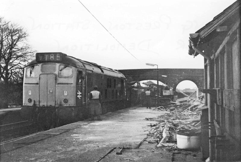 Long Preston Station - demolition 1972.JPG - Long Preston Station - demolition taking place on 2 Jan 1972